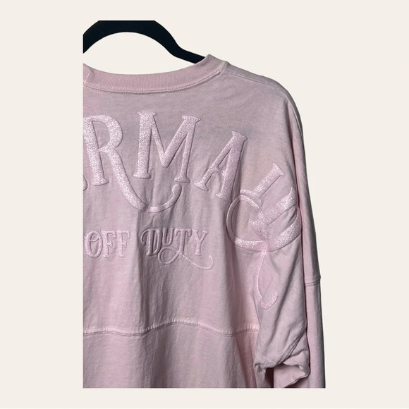 1119. SPIRIT‎ JESERY “MERMAID OFF DUTY” GLITTER PINK IN COLOR SIZE SMALL - Picture 7 of 9